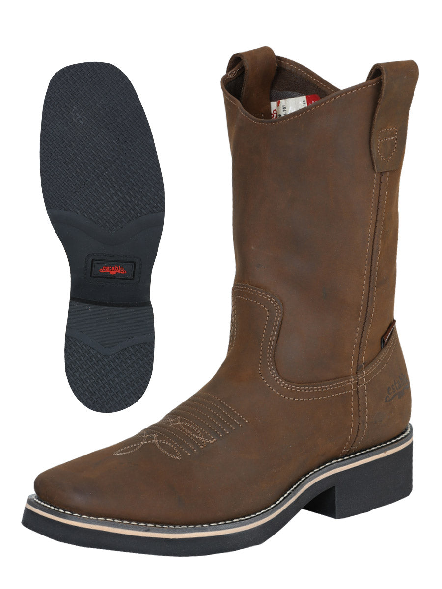 Establo Men’s Rodeo Work Boot - Crazy Leather in Tan
41550