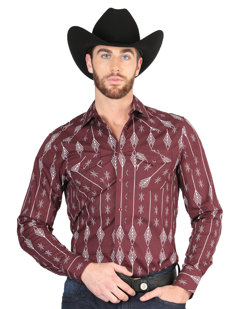 El General Casual Long-Sleeve Shirt in Burgundy