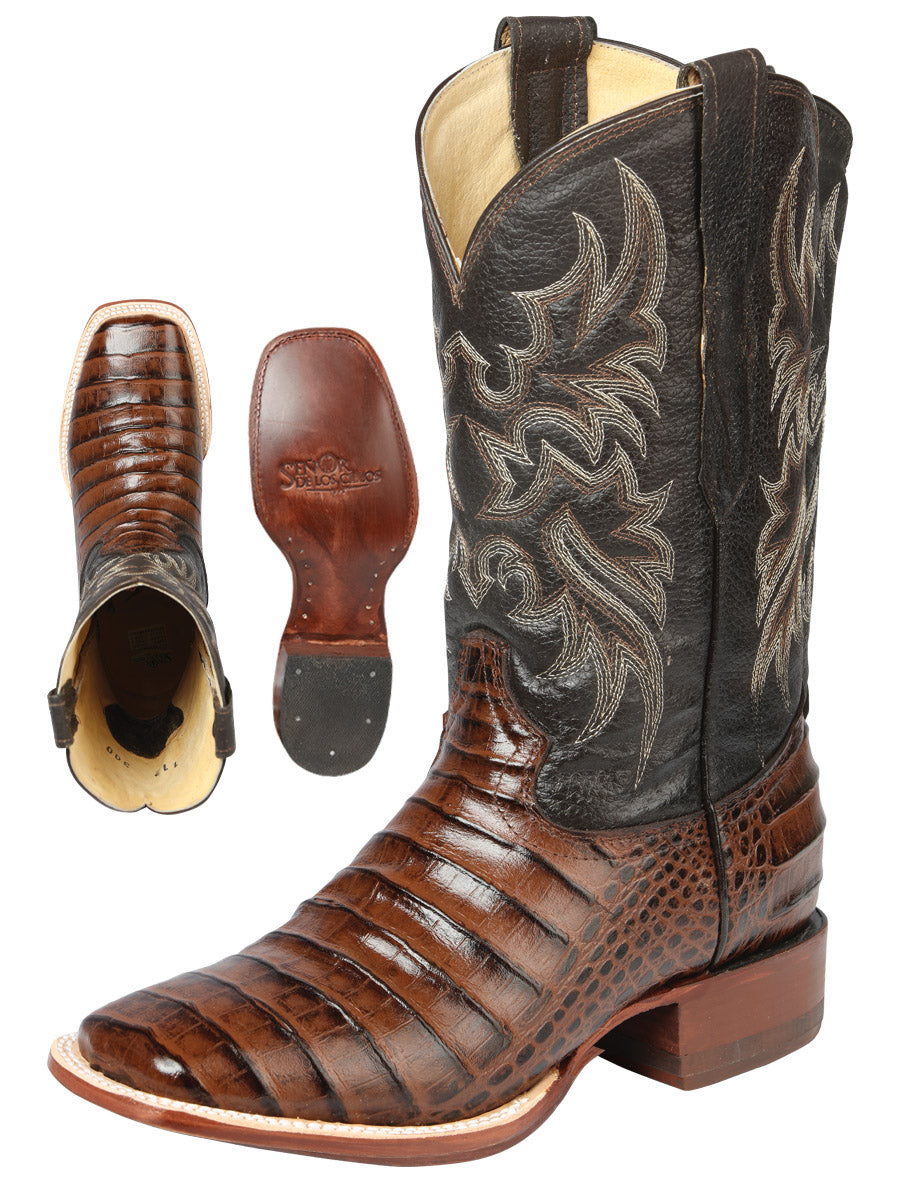 El Señor de los Cielos Men’s Rodeo Boot - Imitation Caiman Belly Leather - Brown
44937