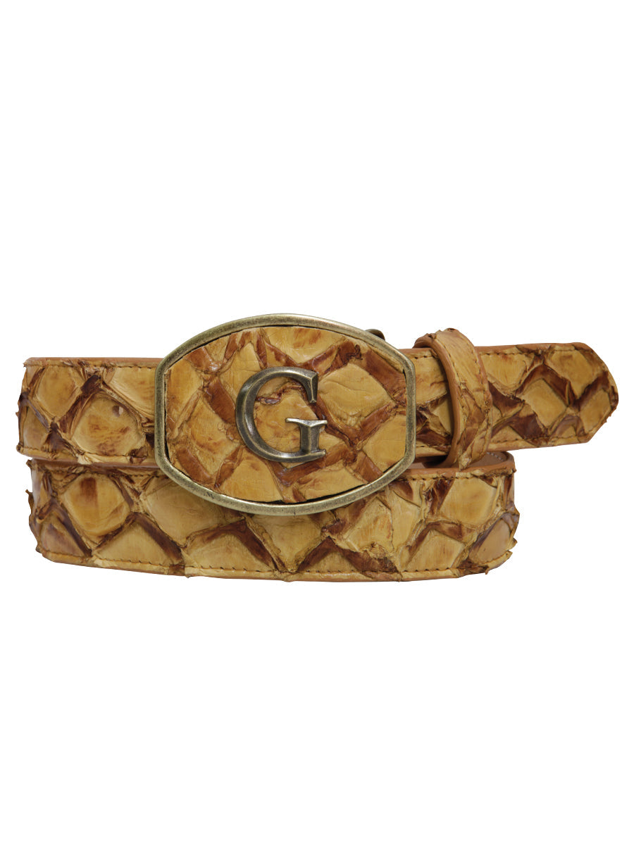 El General Exotic Monster Fish Leather Belt in Orix