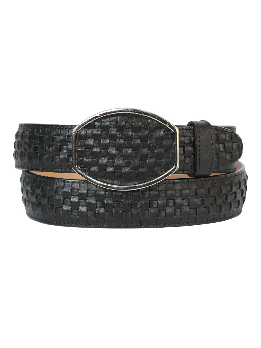 El General Petatillo Leather Western Belt in Black
