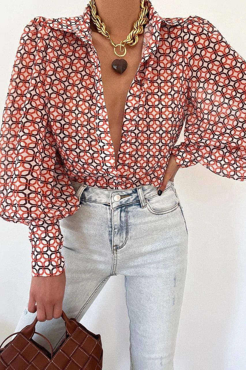 Long Sleeved Single Breasted Casual Top | Colorful Cowgirl Fashion for Every Day