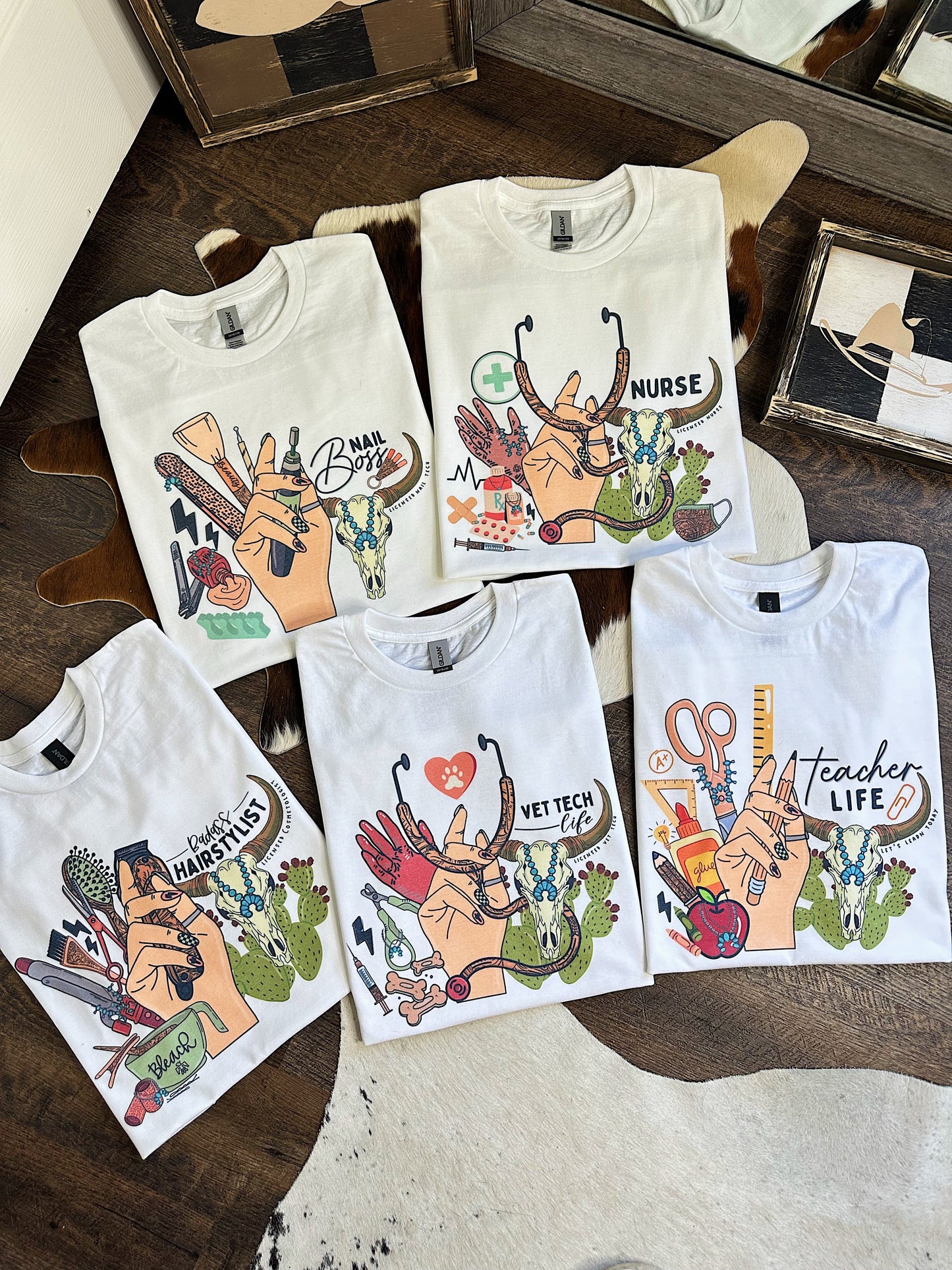 Western Hair Stylist TEE, CREWNECK or QUARTER ZIP
