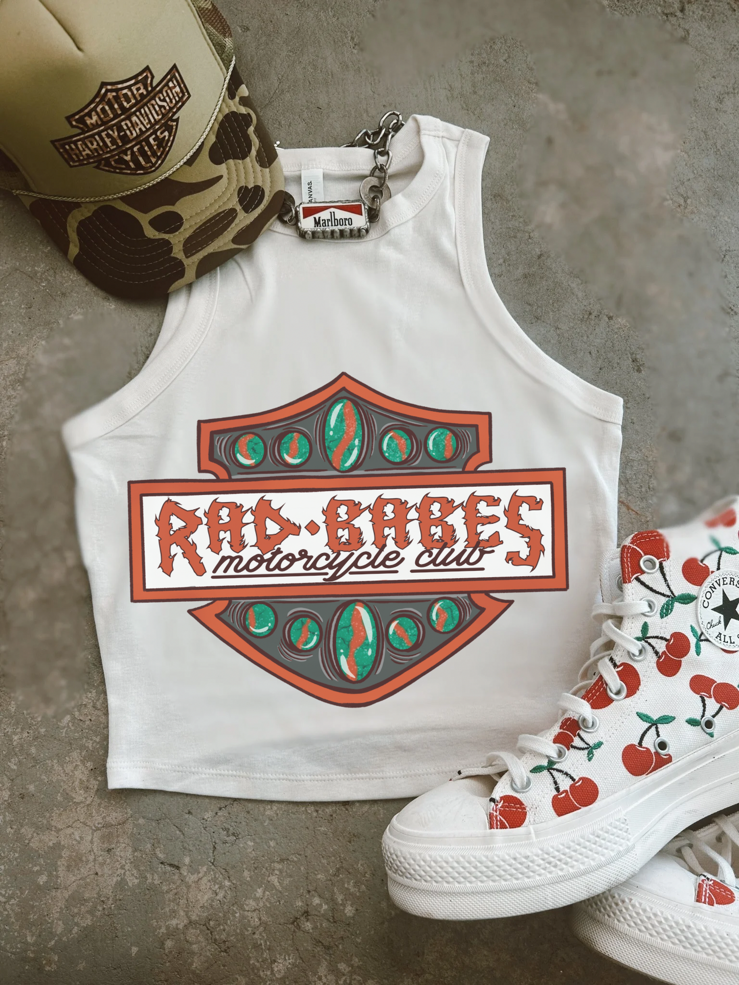 Rad Babes Moto Club Ribbed Racer Tank