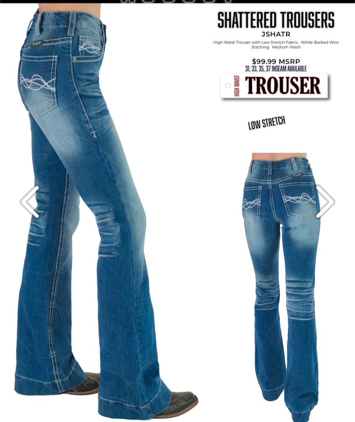 Shattered Trousers cowgirl Tuff