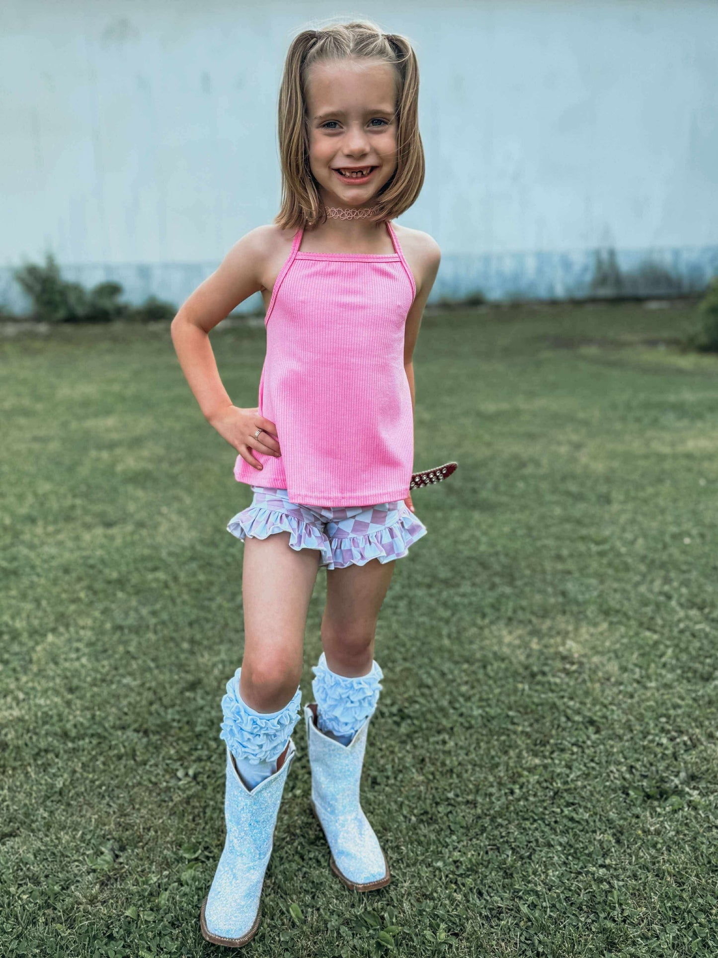 Bubblegum Checkered Shorties (FINAL SALE)
