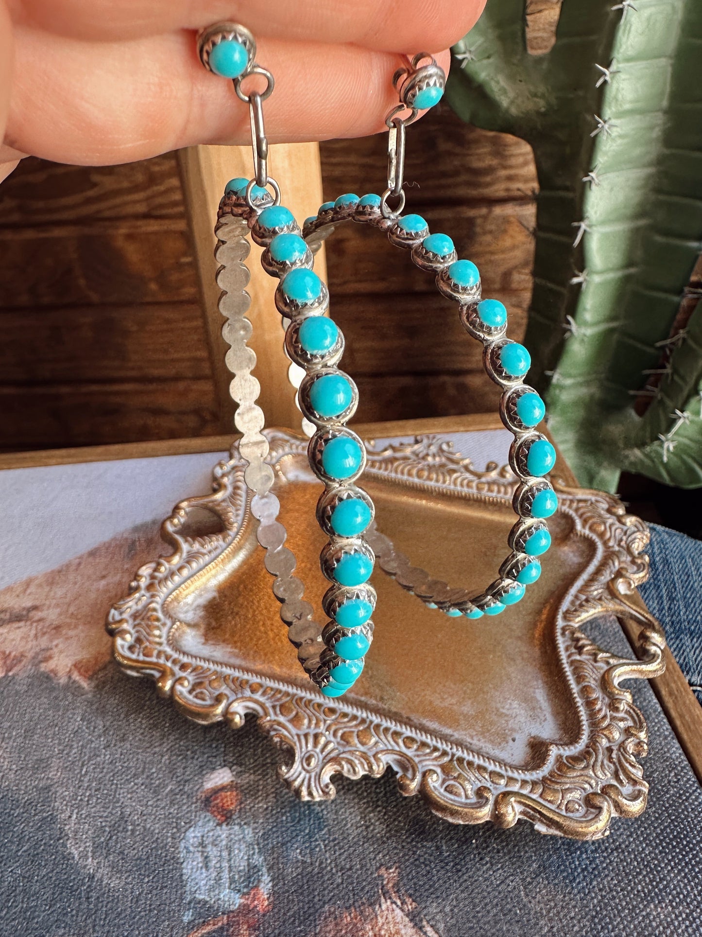 The Turquoise Stone Hoops
