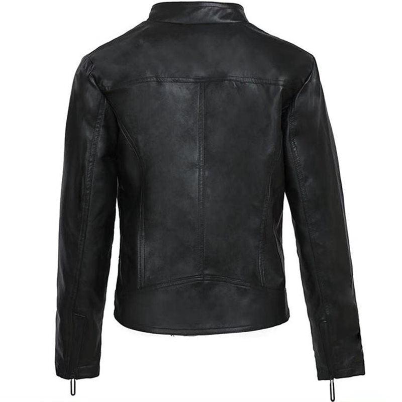 Black Leather Motorcycle Jacket | Stylish and Warm for Bikers & Nightlife
