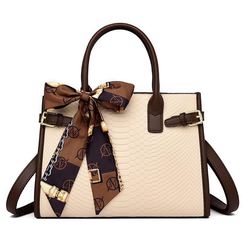 Serpent Luxe Snakeskin Handbag - Elegant Leather Commuter Bag for Stylish Women