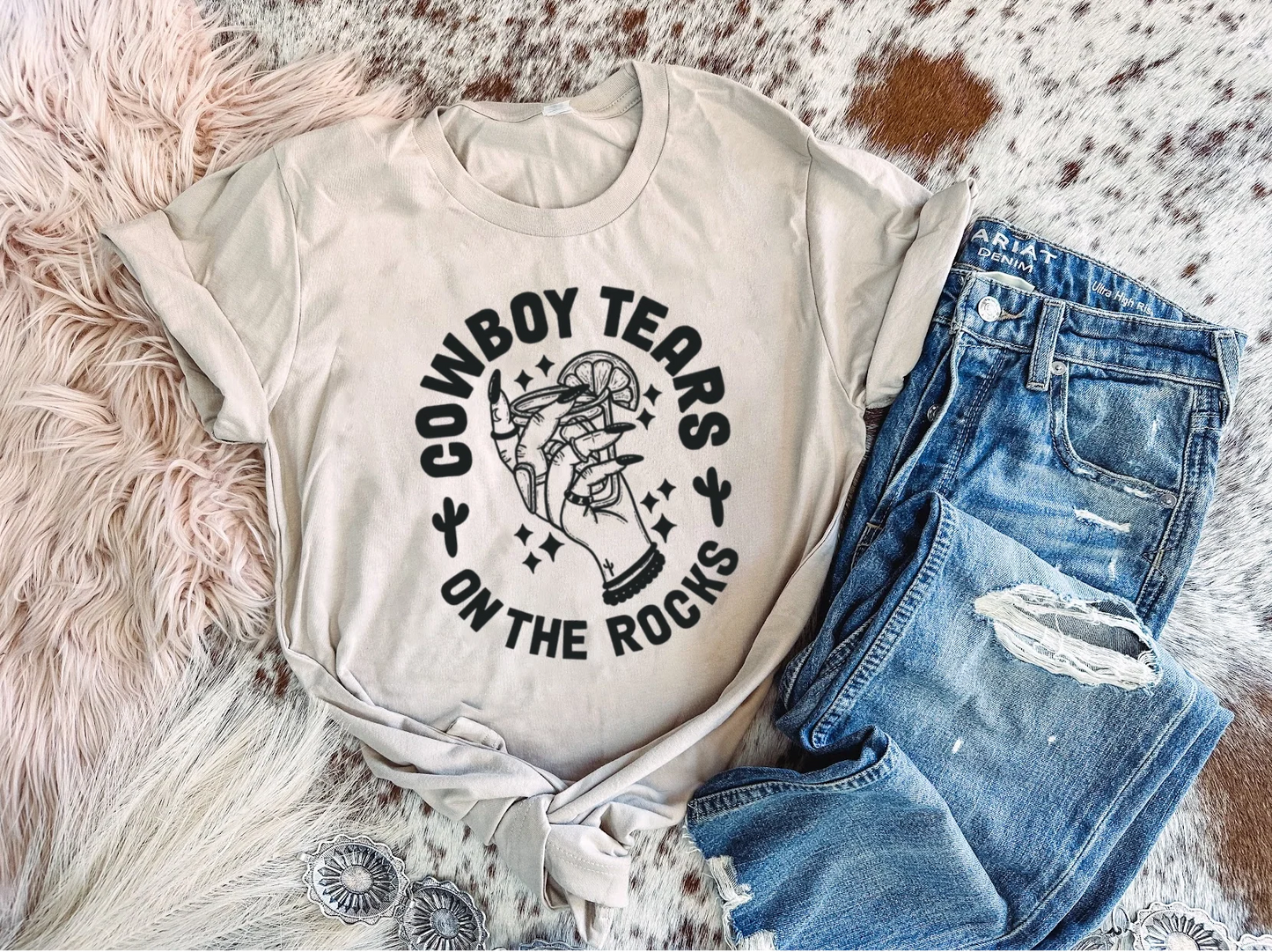 Cowboy Tears On the Rocks - Graphic Top