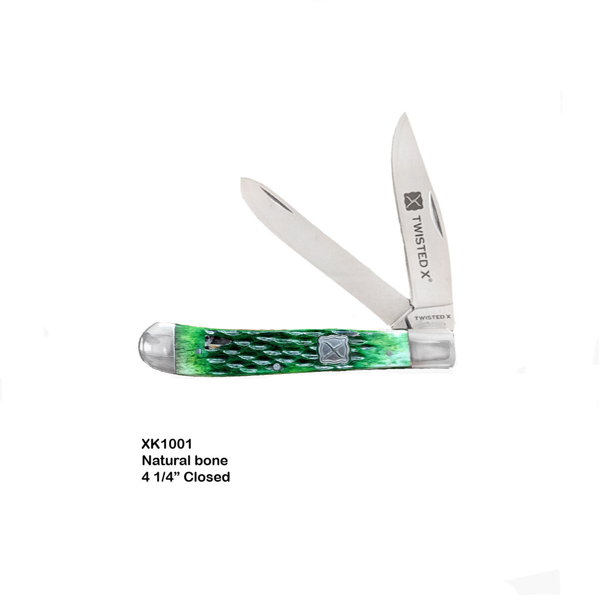 TWISTED X KNIFES- 4 1/4" CLOSED GREEN BONE