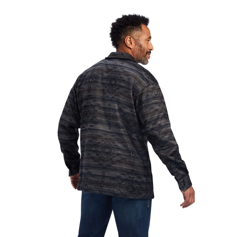 Caldwell Printed Shirt Jacket-MEDIUM GREY SOUTHWEST