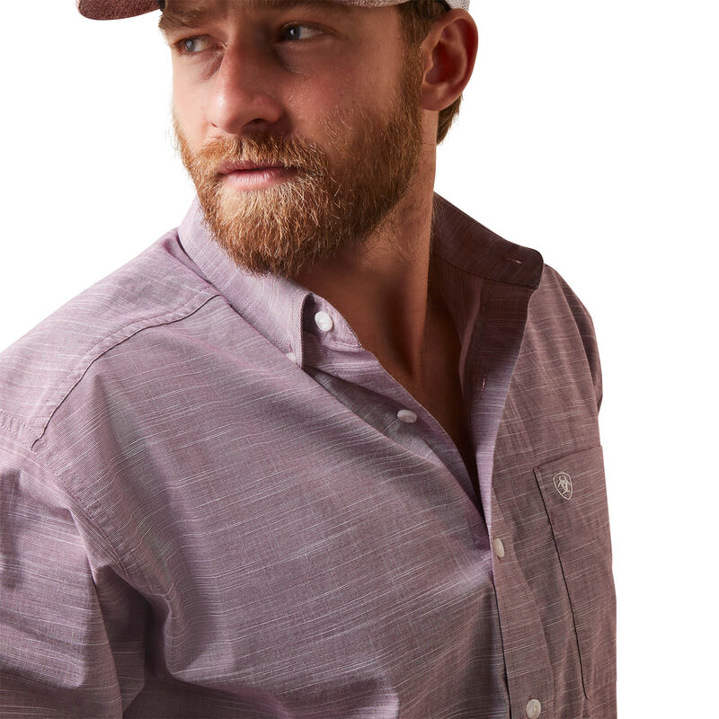 Solid Slub Classic Fit Shirt- Wine Club