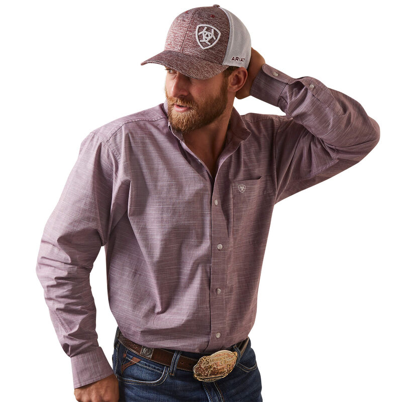 Solid Slub Classic Fit Shirt- Wine Club