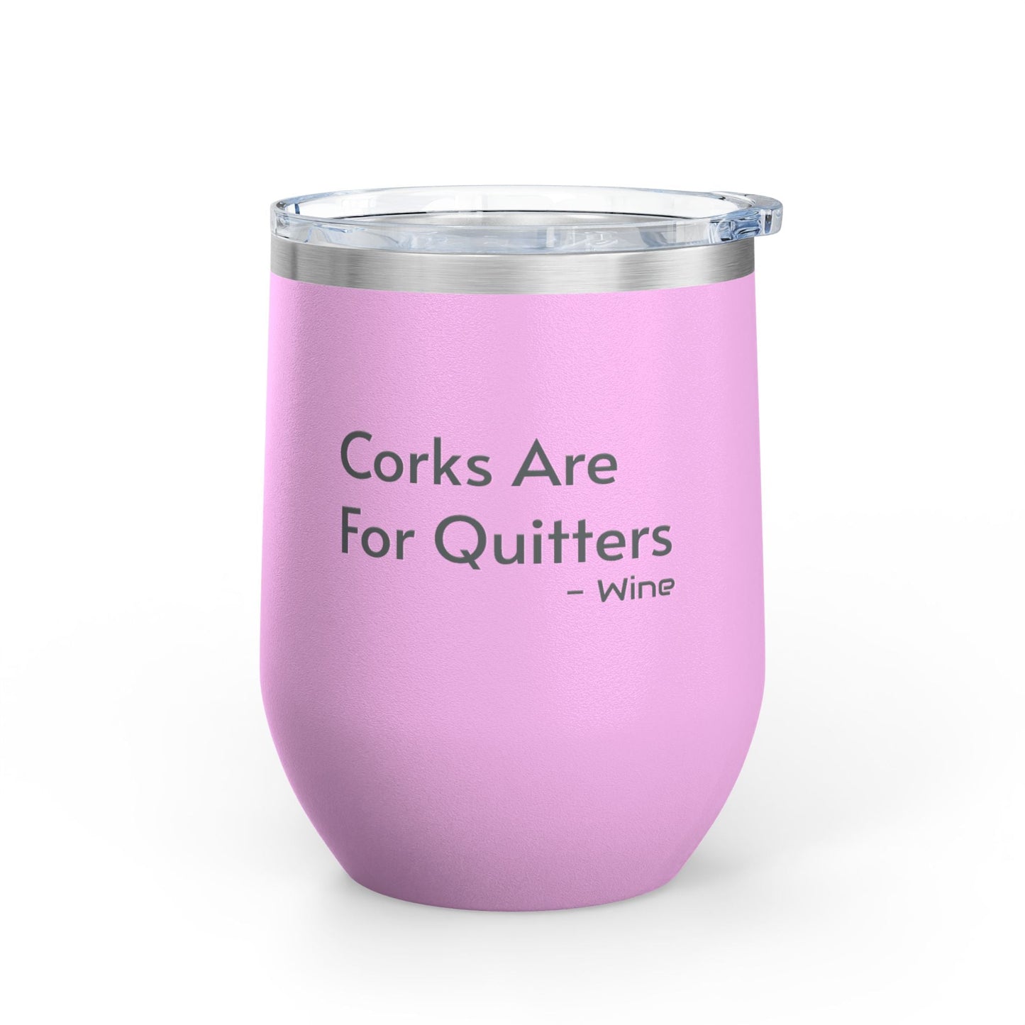 Wine Tumbler, 12oz - Corks/Quitters - Pastels