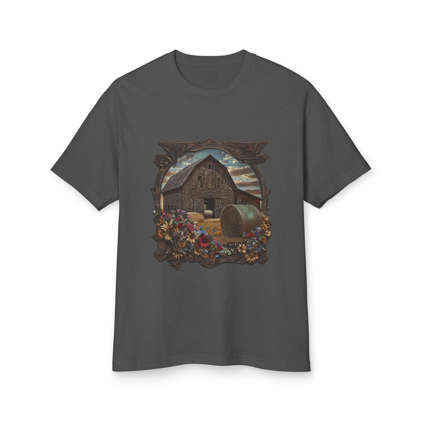 Weathered Barn and Wildflowers Tee