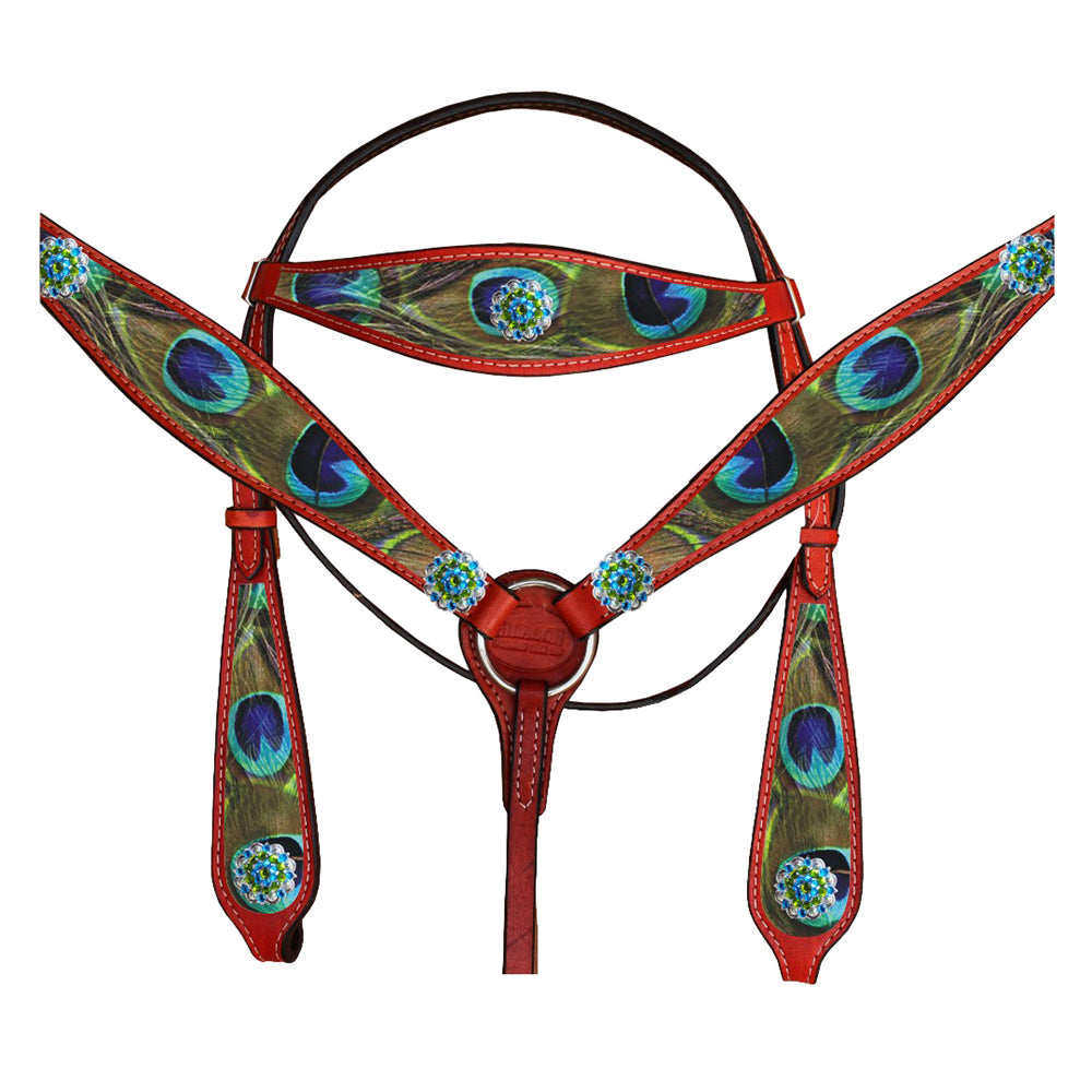 Western Horse Headstall Breast Collar Set American Leather Hilason