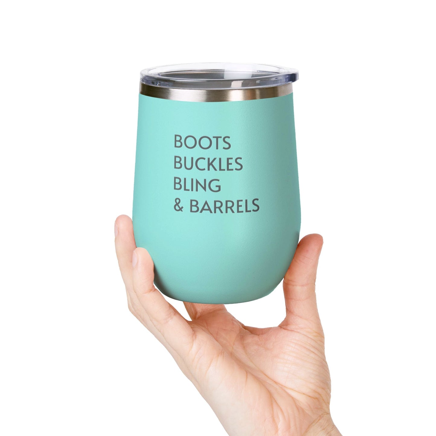Wine Tumbler, 12oz - Boots/Buckles/Bling - Pastels