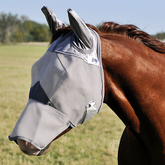 Weanling Cashel Crusader Fly Mask Mule Donkey Long Nose W/ Ears Grey