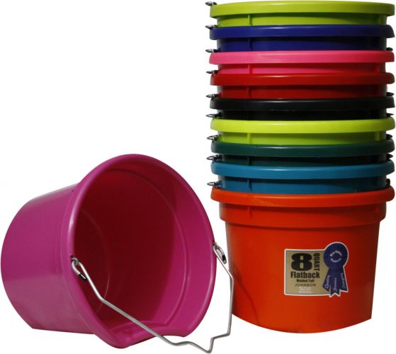 GREEN 8QT FLATBACK BUCKET - 8.5" TALL