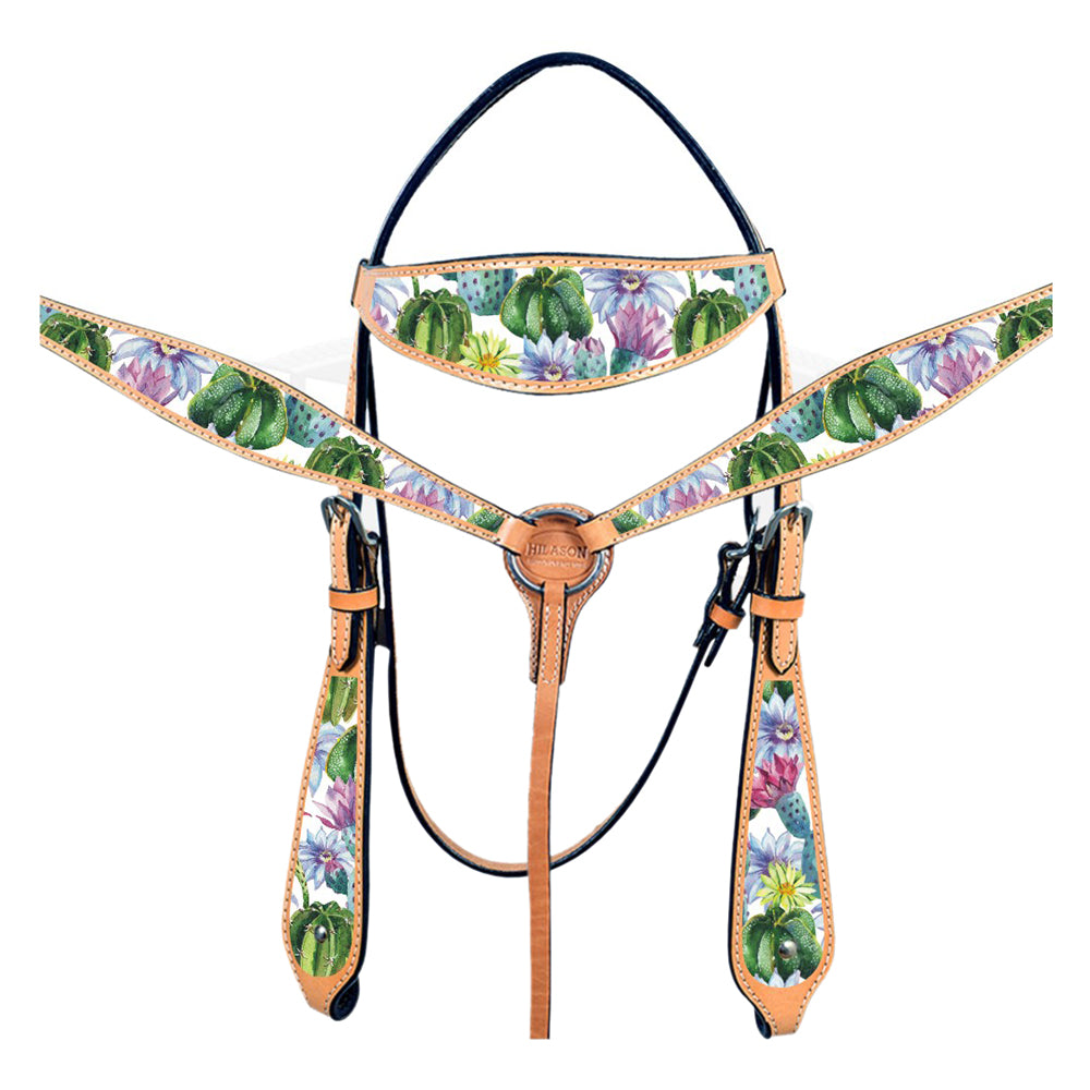 Western Horse Headstall Breast Collar Set American Leather Hilason