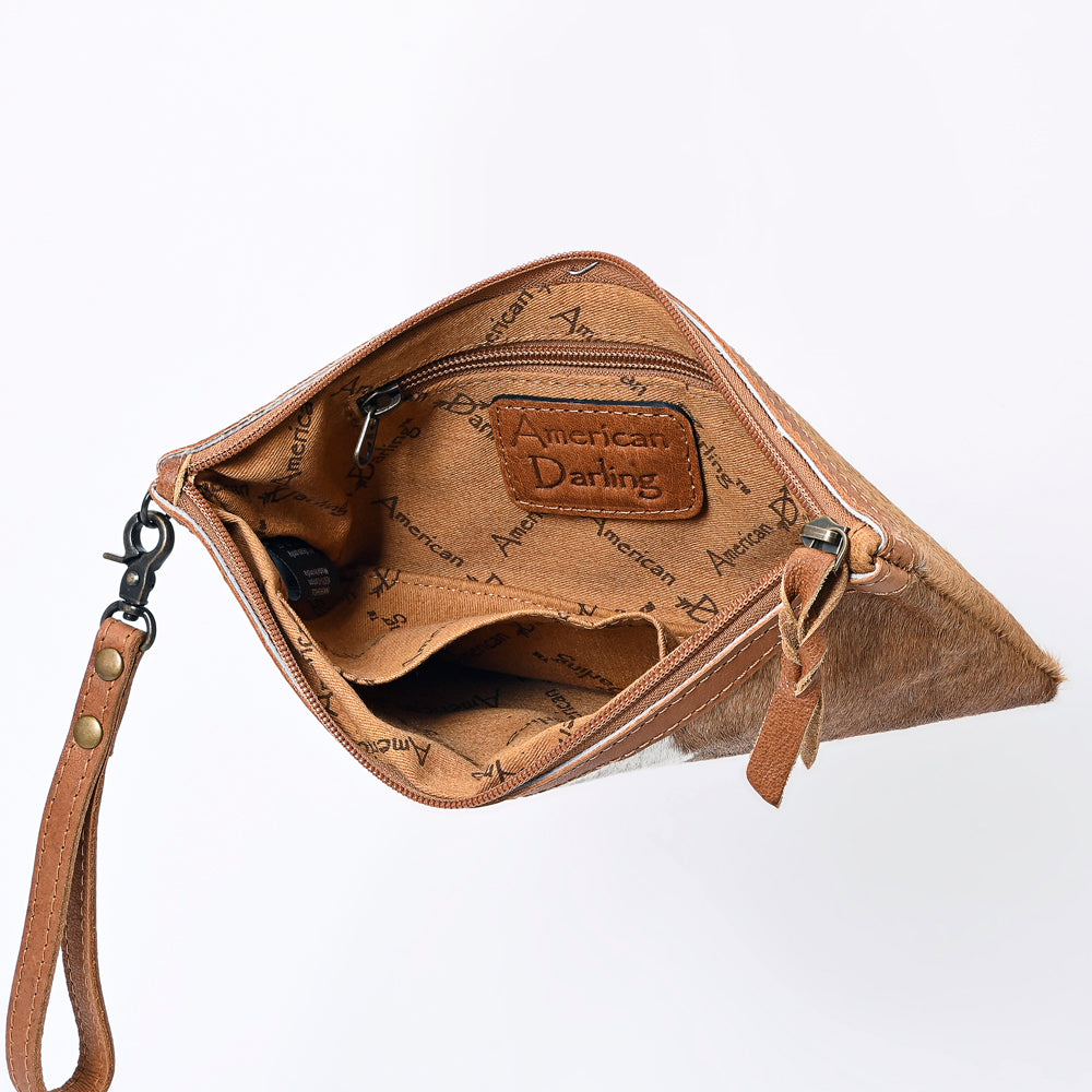 American Darling ADBG344TAW Wristlet Hair On Genuine Leather Women Bag Western Handbag Purse