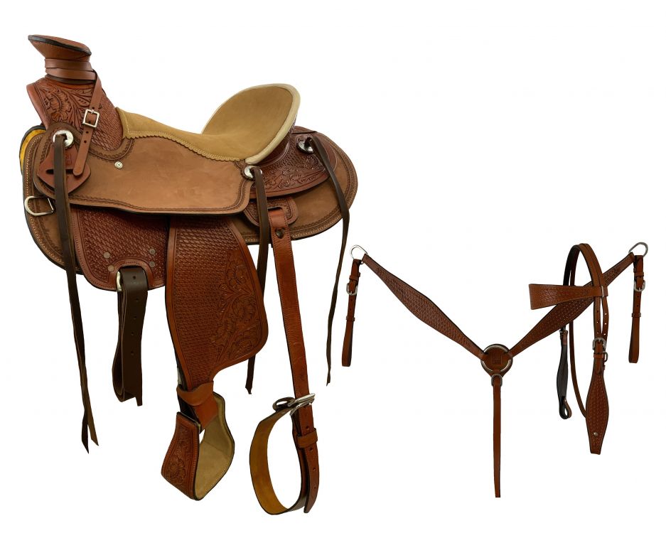 16" Wade Style Economy Roping Saddle Set.