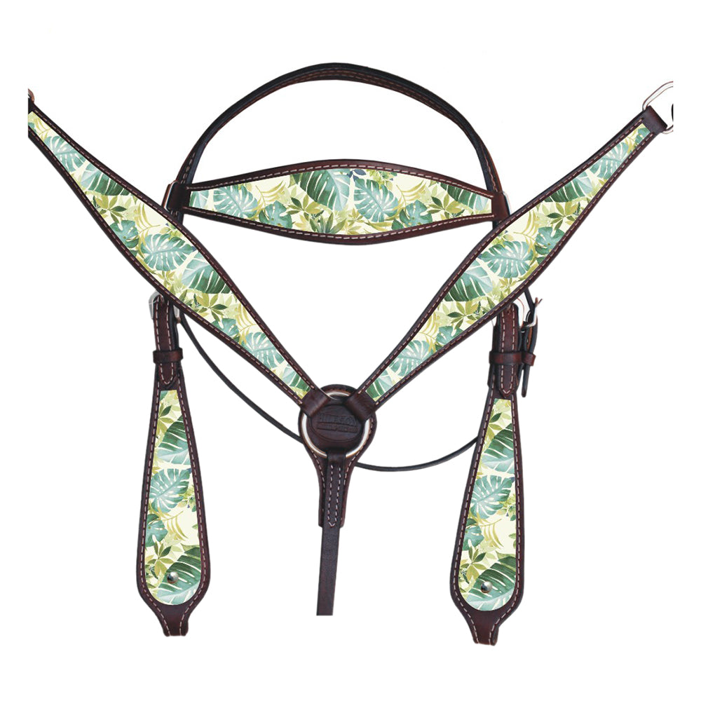 Western Horse Headstall Breast Collar Set Tack American Leather Hilason