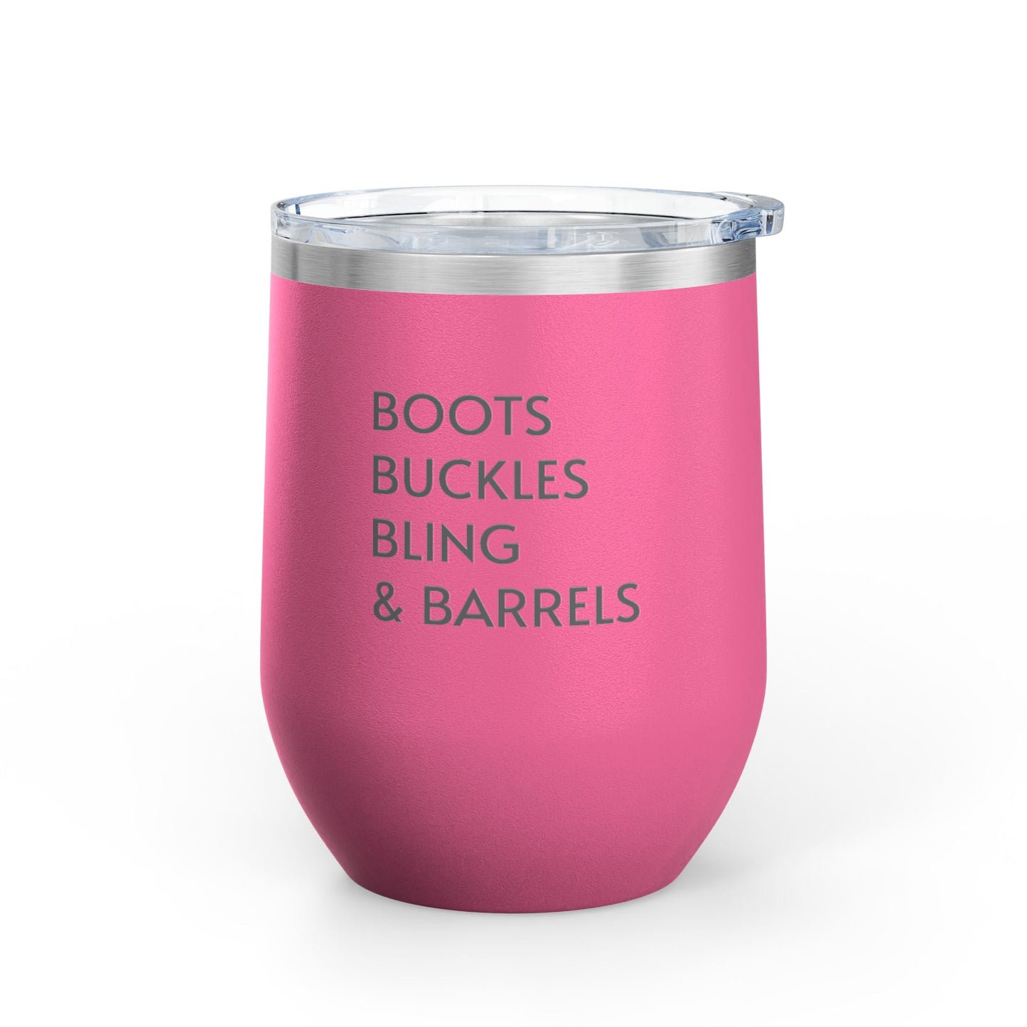 Wine Tumbler, 12oz - Boots/Buckles/Bling - Pastels