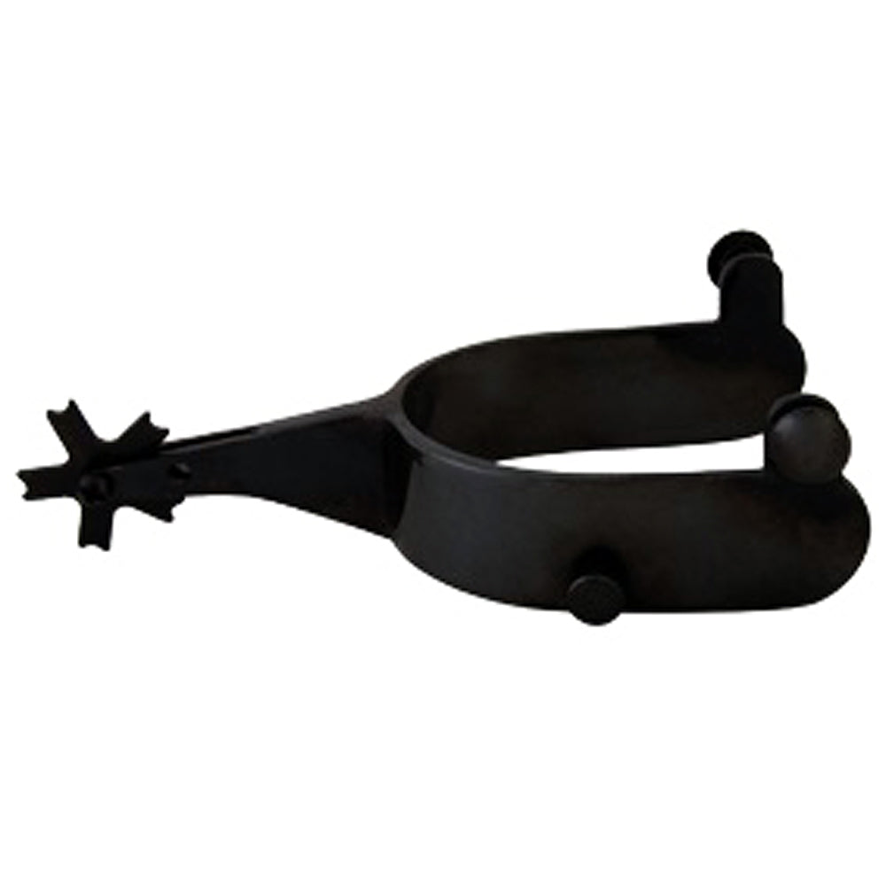 2 In Shank 1 In Band Hilason Mens Bull Spur 5D Rowel Cowboy Black