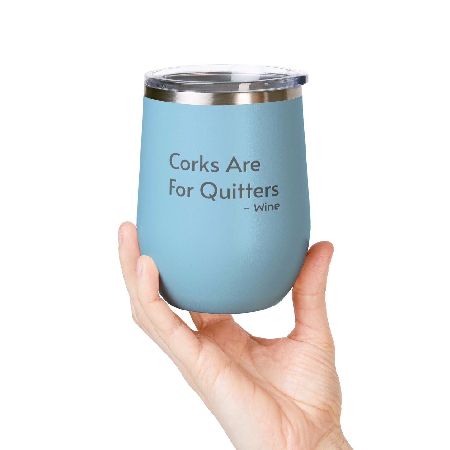 Wine Tumbler, 12oz - Corks/Quitters - Pastels