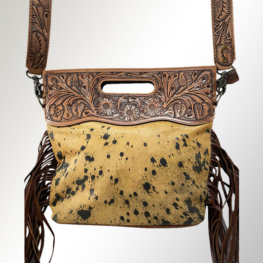 American Darling Clutch Hand Tooled Hair on Genuine Leather Western Women Bag Handbag Purse | Purses for Cute