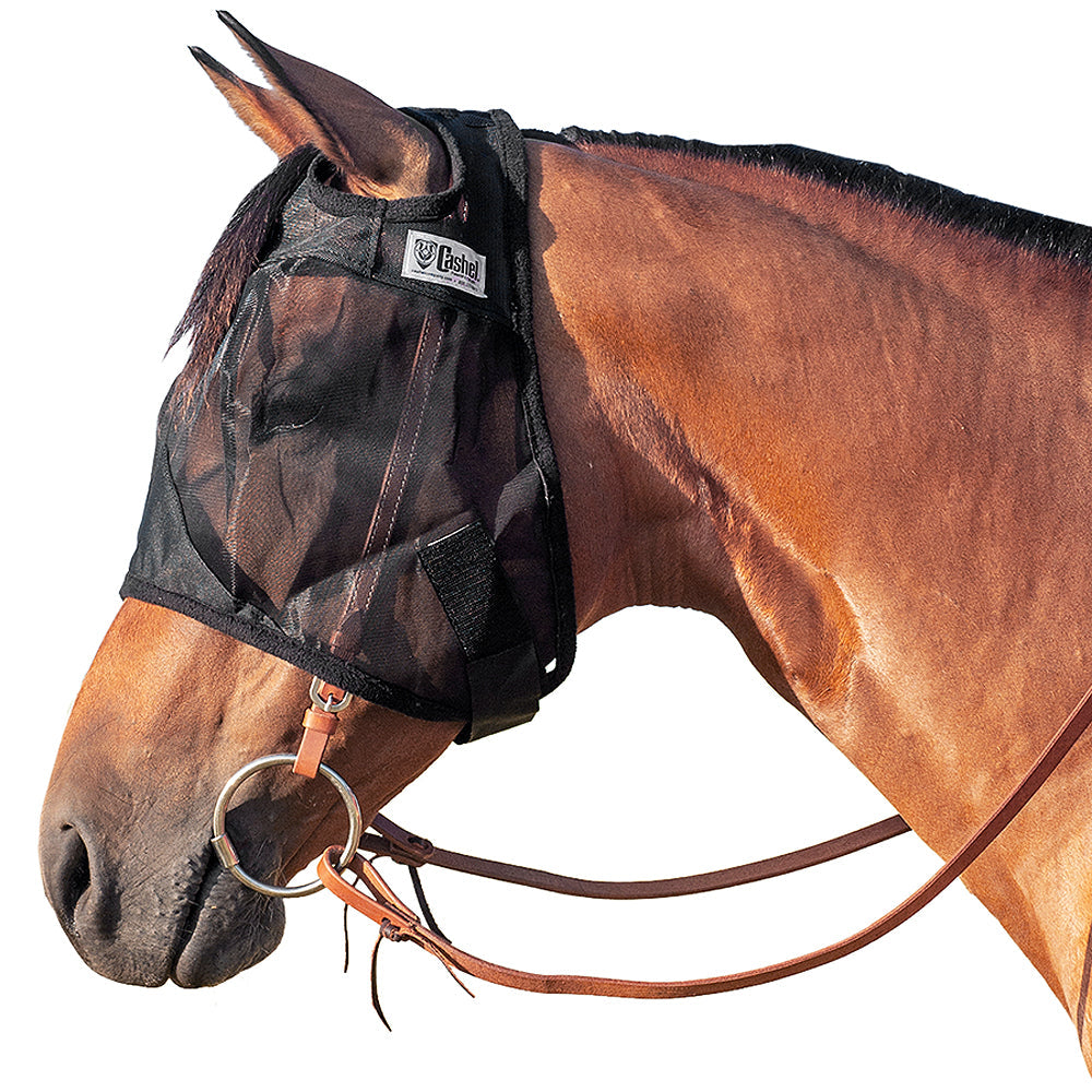 Cashel Quiet Ride Horse Fly Mask Standard Black For Arabian Small Horse