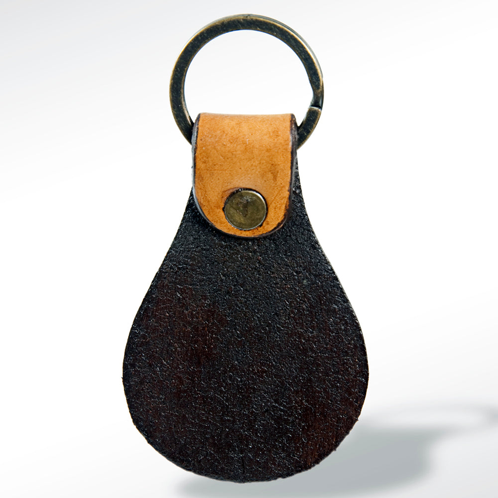 American Darling ADKR156 Hand Tooled Carved Genuine Leather Keyring