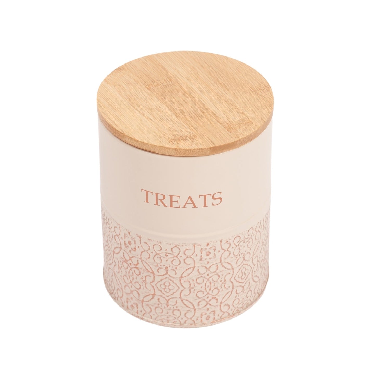 Country Living Dog Treat Canisters - Set of 2 Carbon Steel Jars with Bamboo Lids – White Swan
