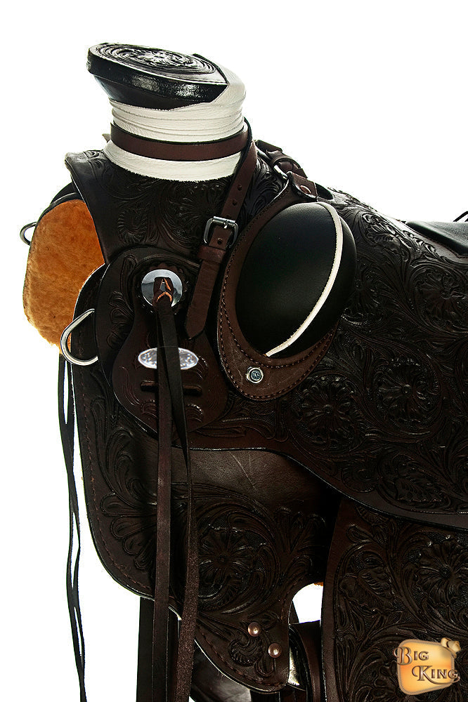 Western Horse Wade Saddle American Leather Ranch Roping Dark Brown Hilason