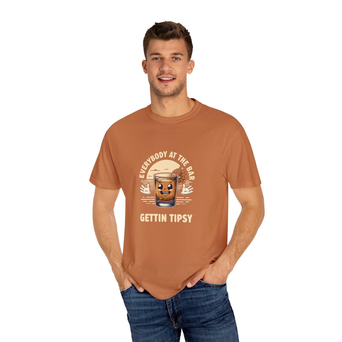 Everybody at the Bar Gettin Tipsy Unisex Garment-Dyed T-Shirt