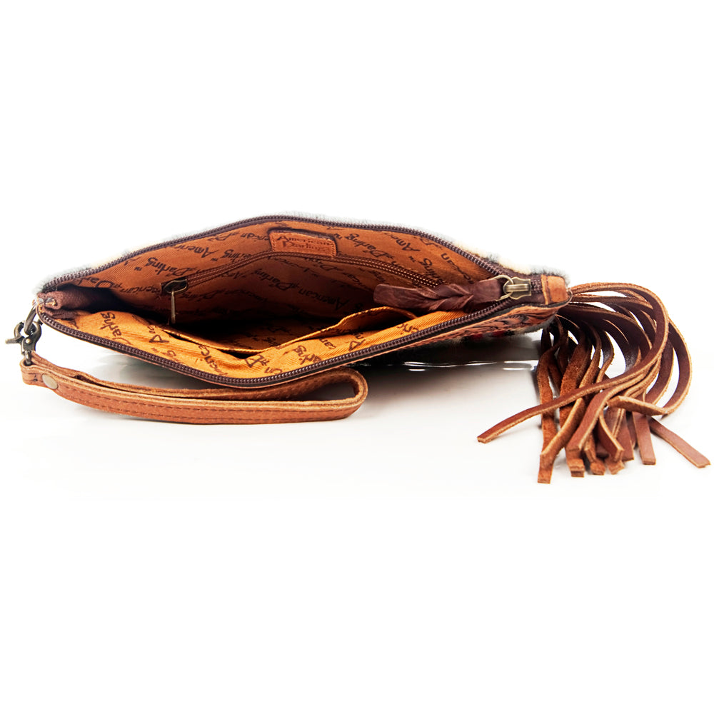 American Darling ADBG344D4 Wristlet Hand Tooled Saddle Blanket Genuine Leather Women Bag Western Handbag Purse