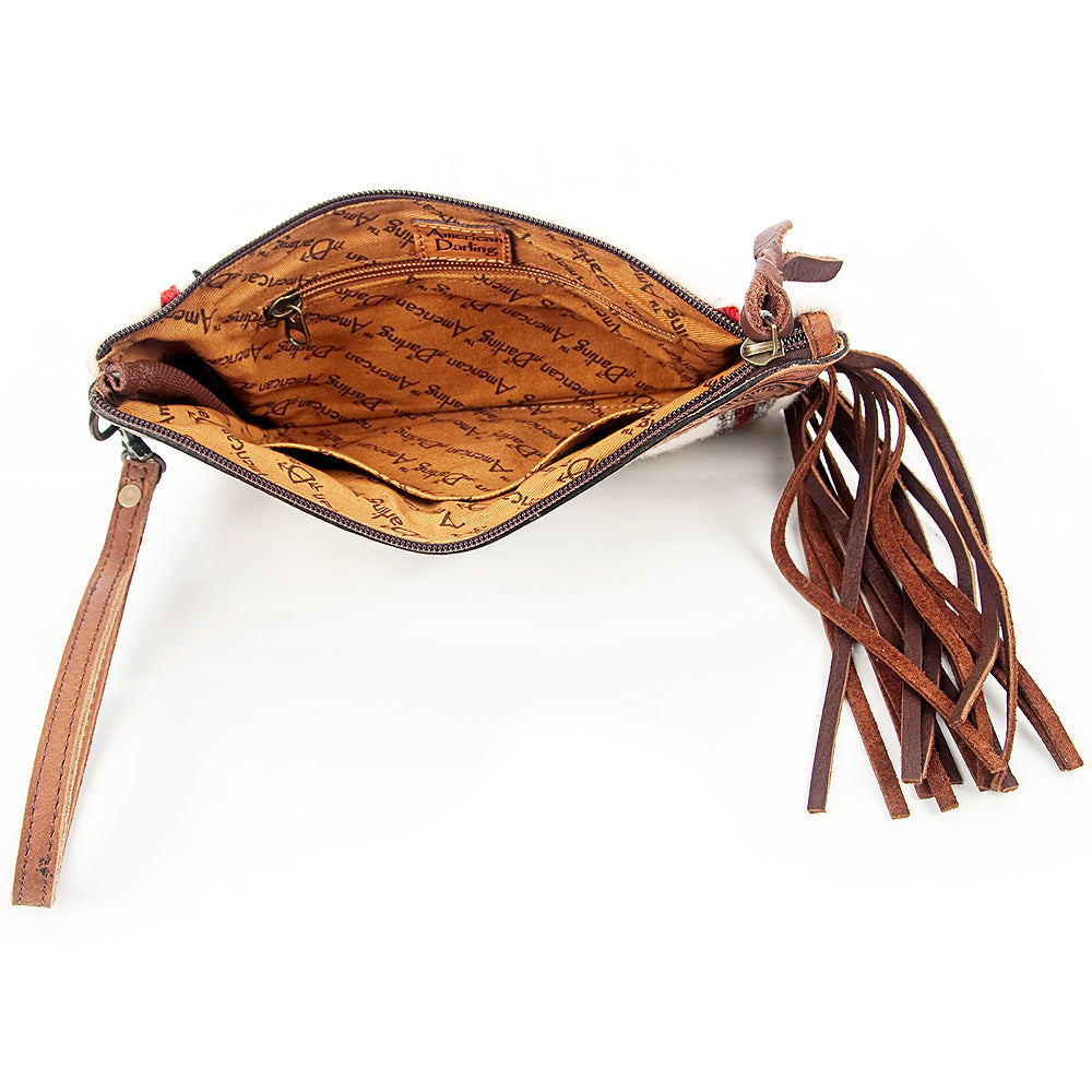 American Darling ADBG344D7 Wristlet Hand Tooled Saddle Blanket Genuine Leather Women Bag Western Handbag Purse