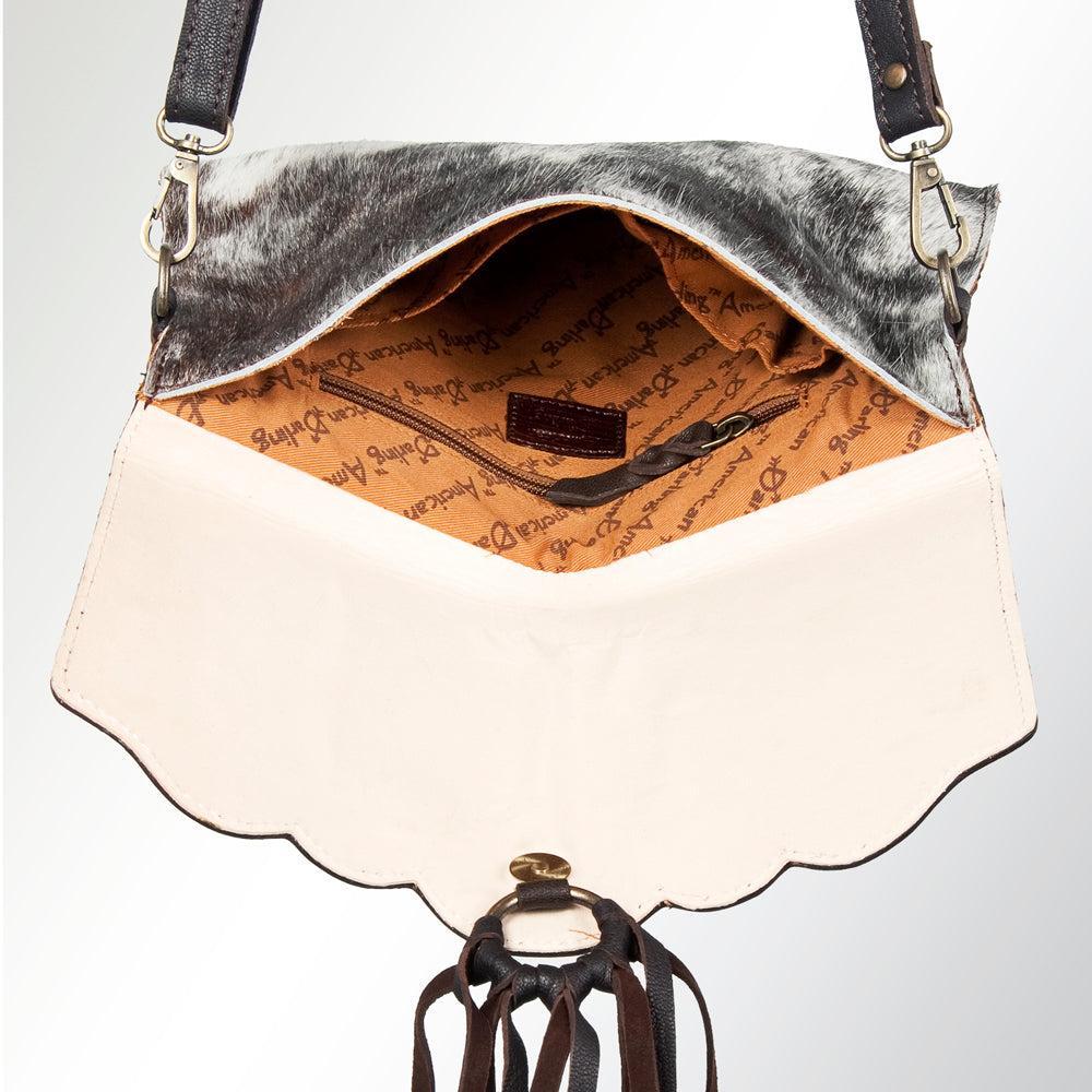 American Darling ADBGZ293 Wallet Hand Tooled Hair-On Genuine Leather Women Bag Western Handbag Purse