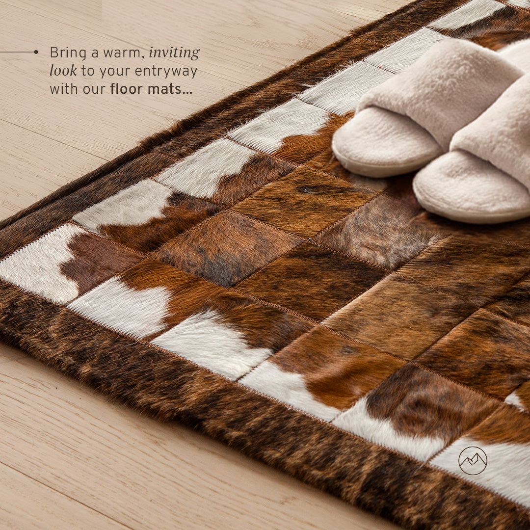 Cowhide Floor Mat Rug Size 3 x 2 Feet F-171