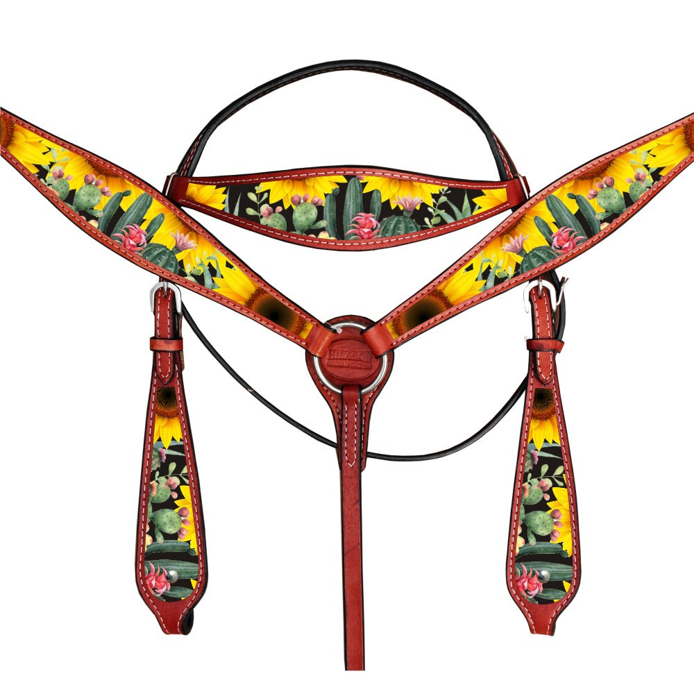 Hilason Western Horse Headstall Breast Collar Set American Leather
