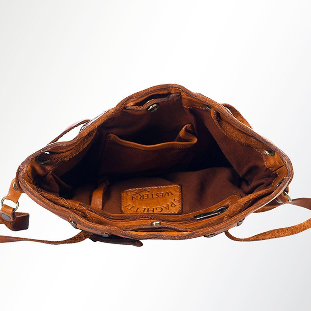 Spaghetti Western Swc138Atan Hobo Vintage Handmade Drum Dyed Genuine European Cowhide Leather Women Bag Western Handbag Purse