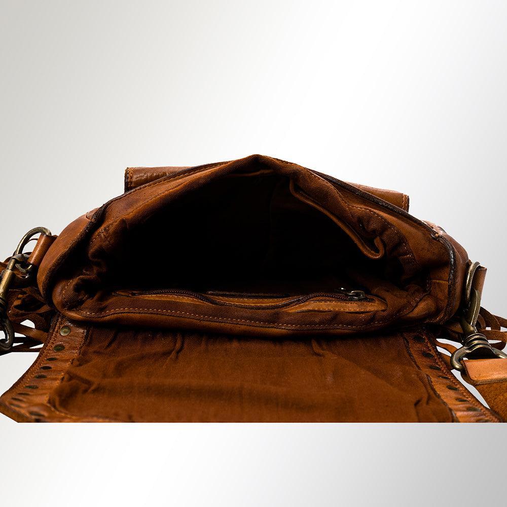 Spaghetti Western Swc170Tan Cross Body I Vintage Handmade Drum Dyed Genuine European Cowhide Leather Women Bag Western Handbag Purse