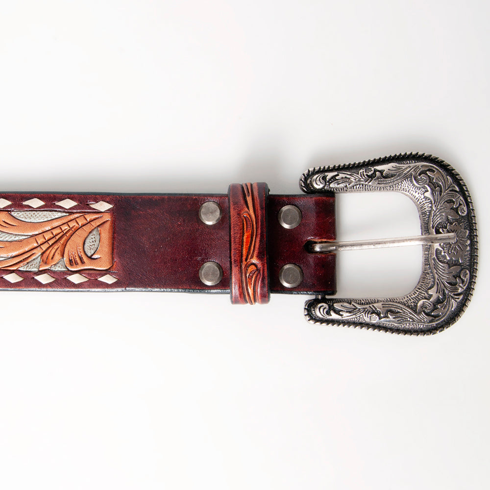 American Darling ADBLF120-L Beautifully Hand Tooled Genuine American Leather Belt Men and Women