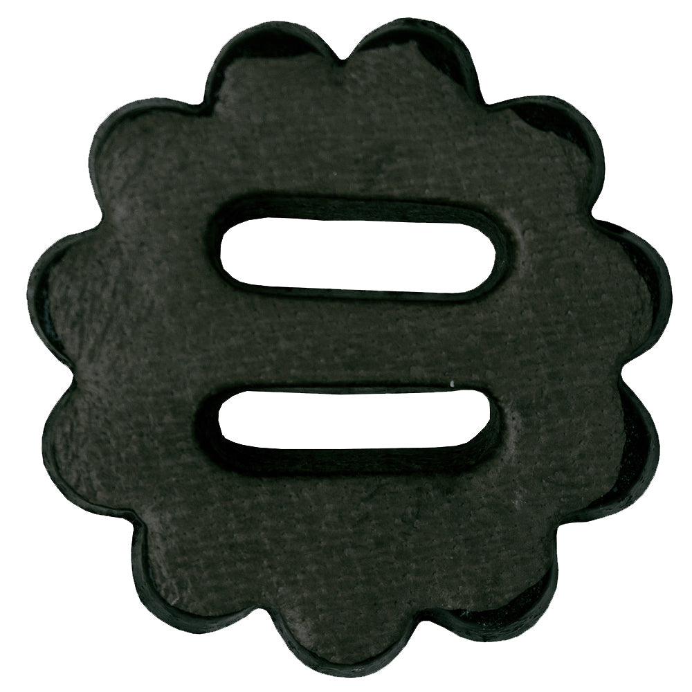 Hilason Slotted Scalloped Leather Rosette Concho Saddle Tack Black 1-1/2"