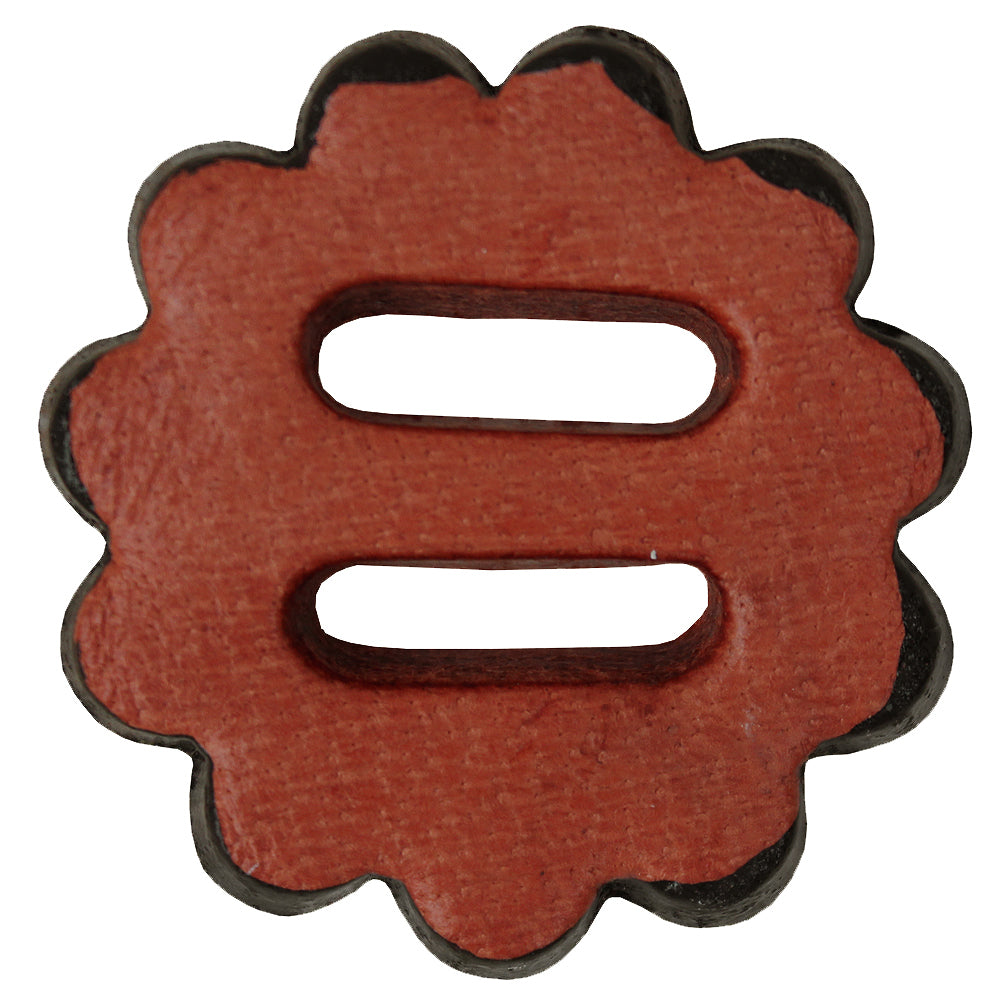 Hilason Slotted Scalloped Leather Rosette Concho Saddle Tack Mahogany 1-1/2"