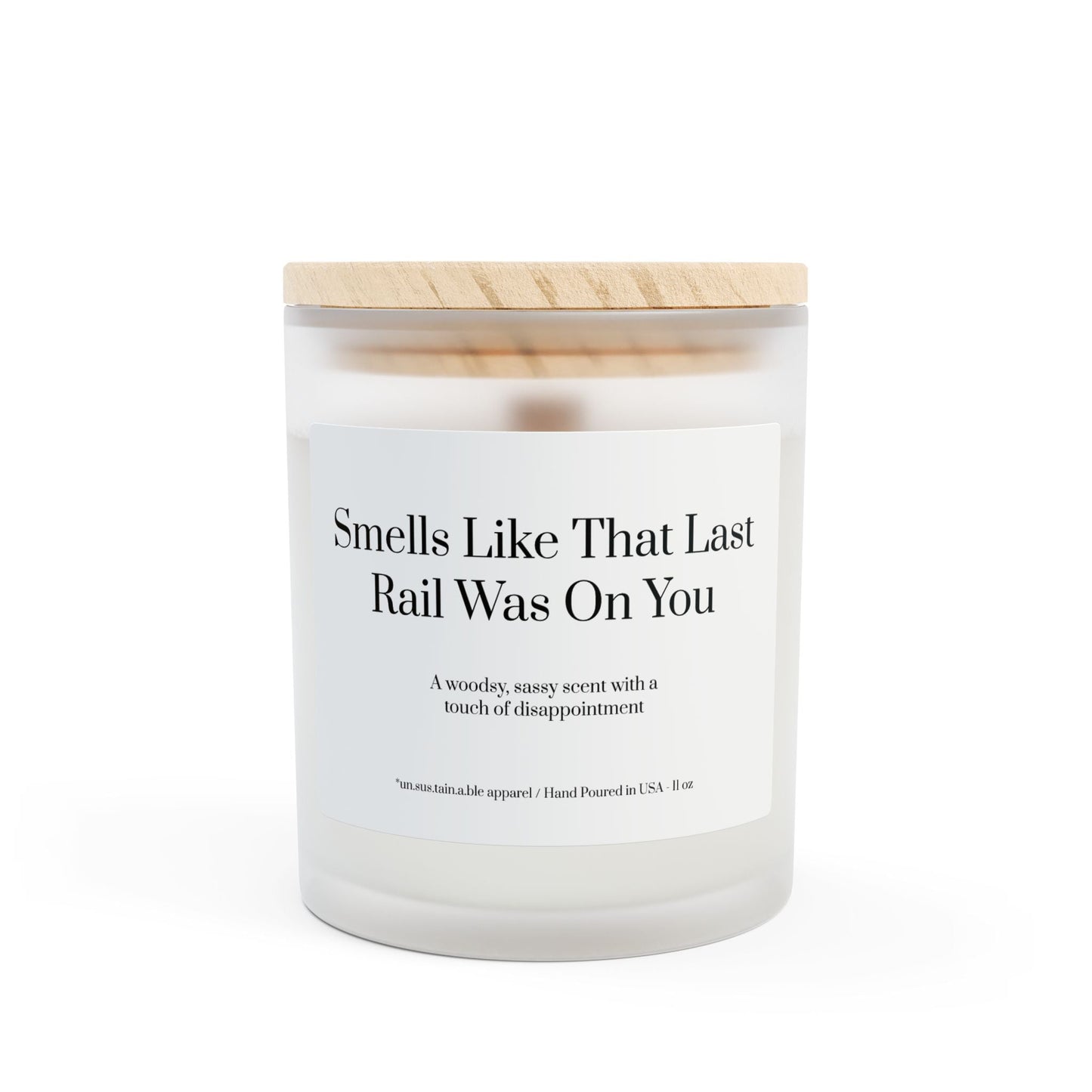 Frosted Glass Candle, 11oz - Last Rail