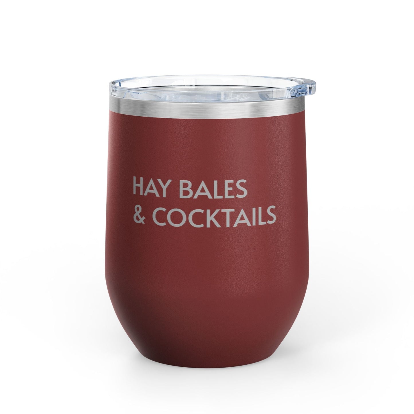 Wine Tumbler, 12oz - Hay Bales/Cocktails