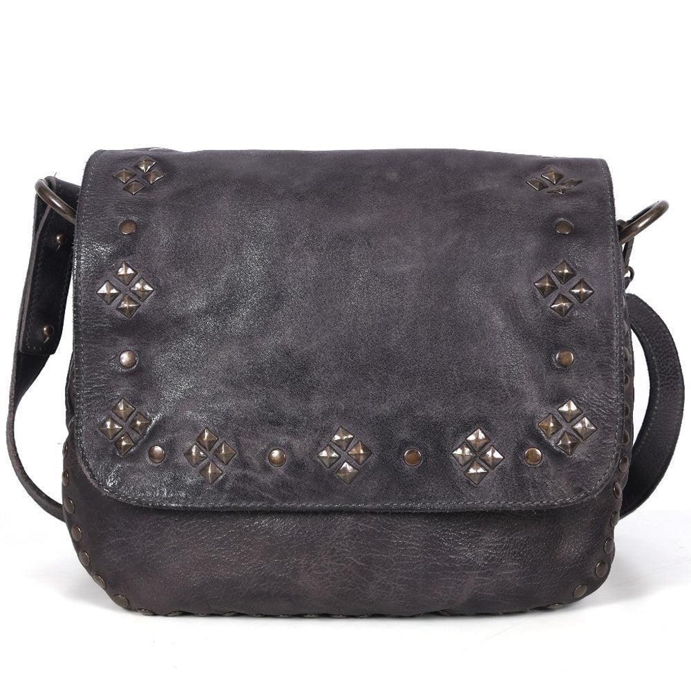 Never Mind Nmbgr105Gry Cross Body I Vintage Handmade Genuine Cowhide Leather Women Bag Western Handbag Purse